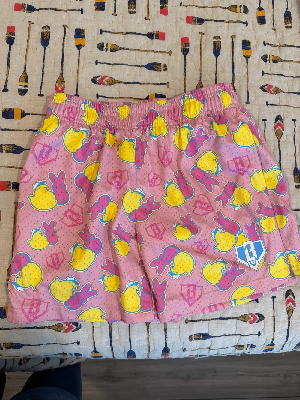 Boys' Pink Peeps & Bunny Print Athletic Shorts